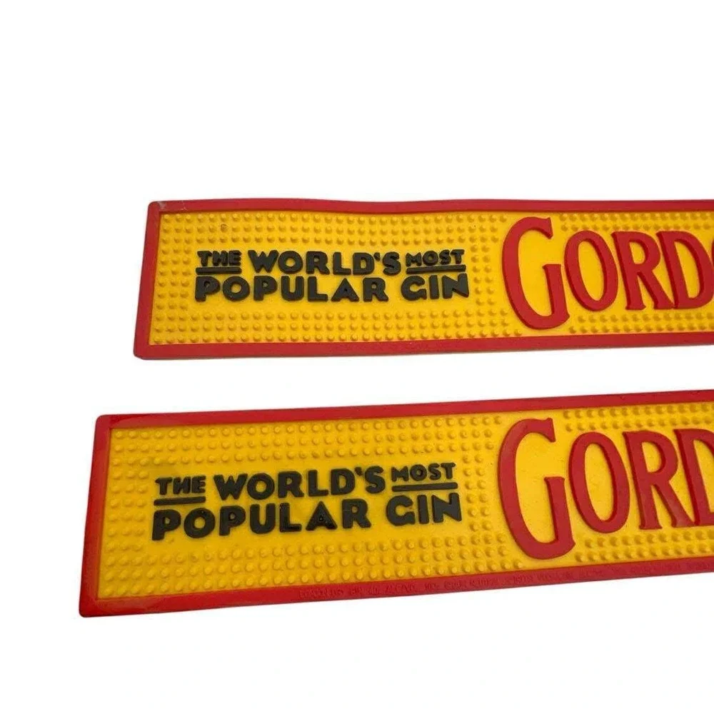 Gordons Gin Vodka Bar Spill Mat Rubber Rail Runner Barware Pub Home Bar Set of 2